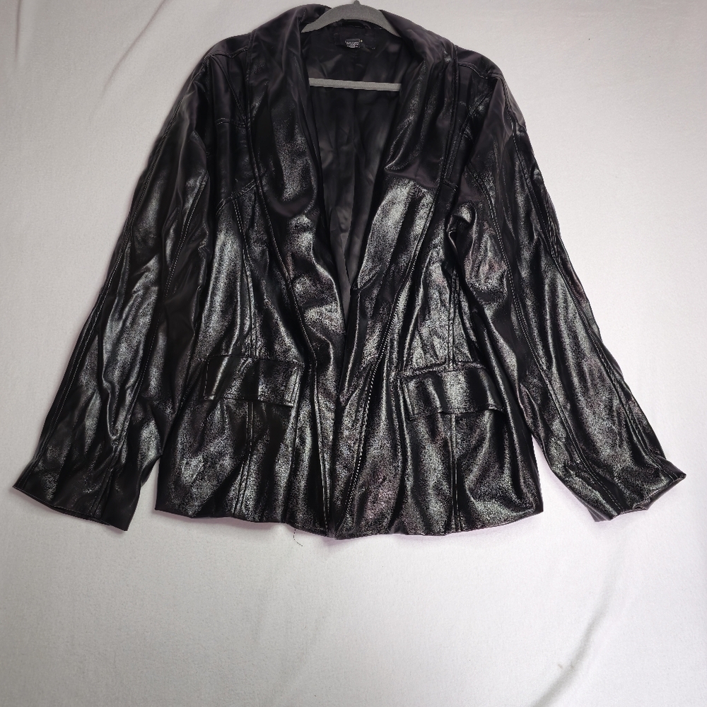 Forever 21+ Elegant Black Women's Soft Pleather Jacket Size 2X